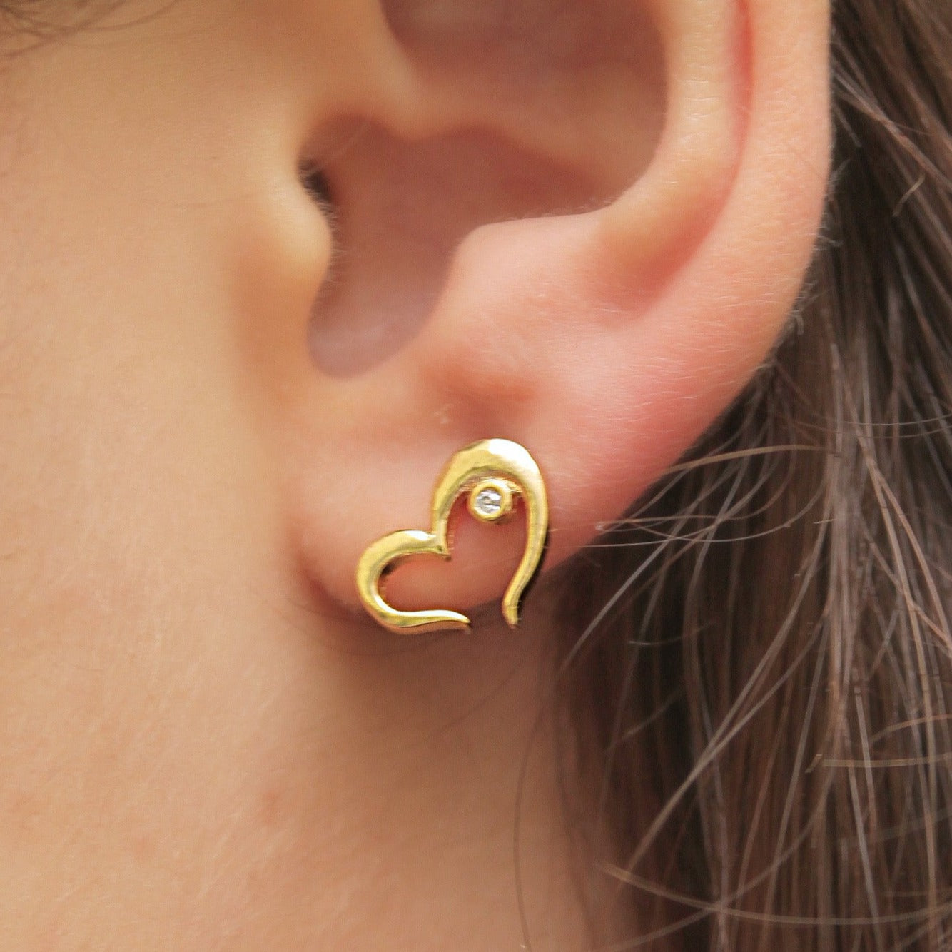 Brinco Coração Zircônia