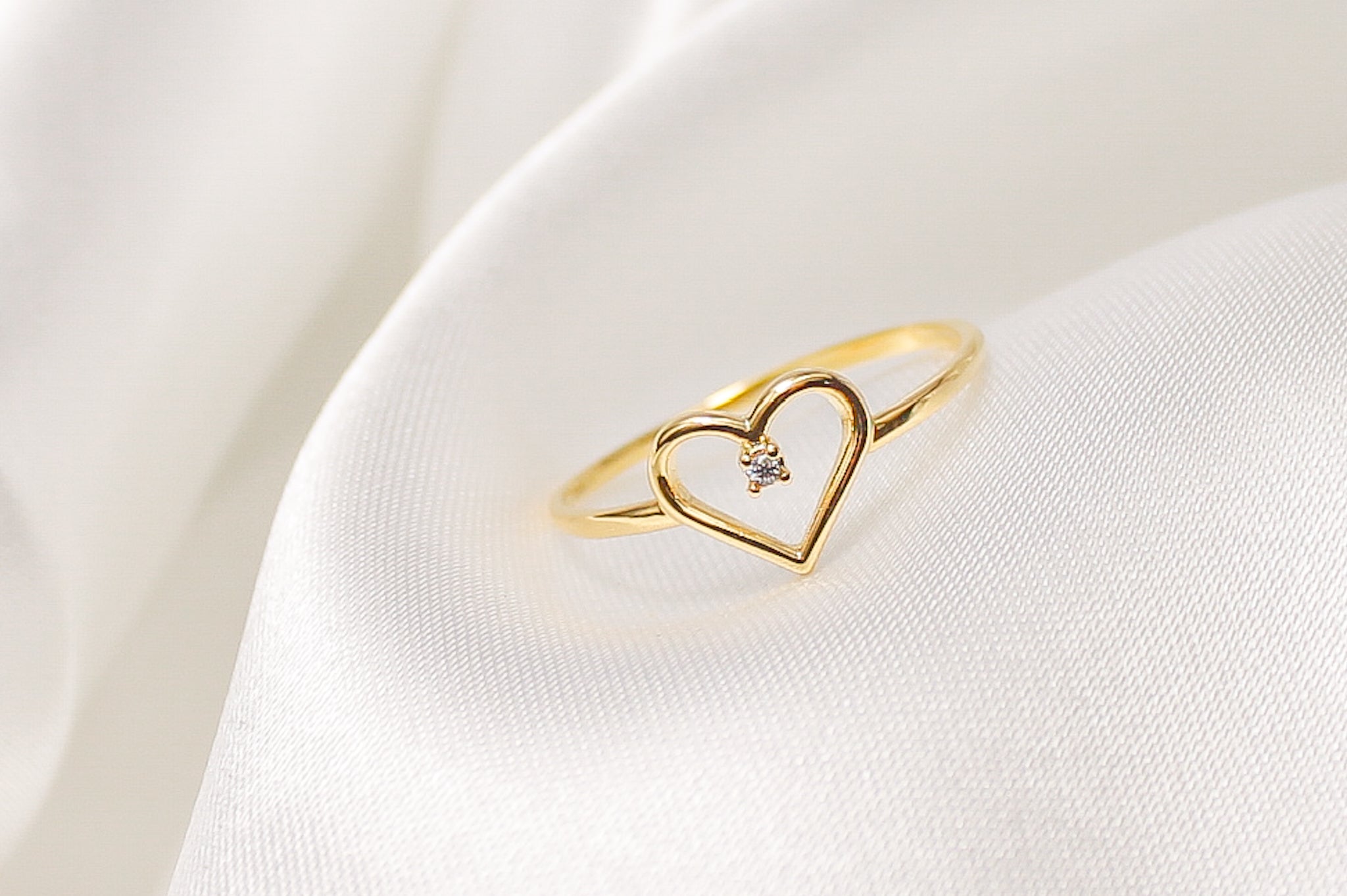 Anel Coração com Zircônia