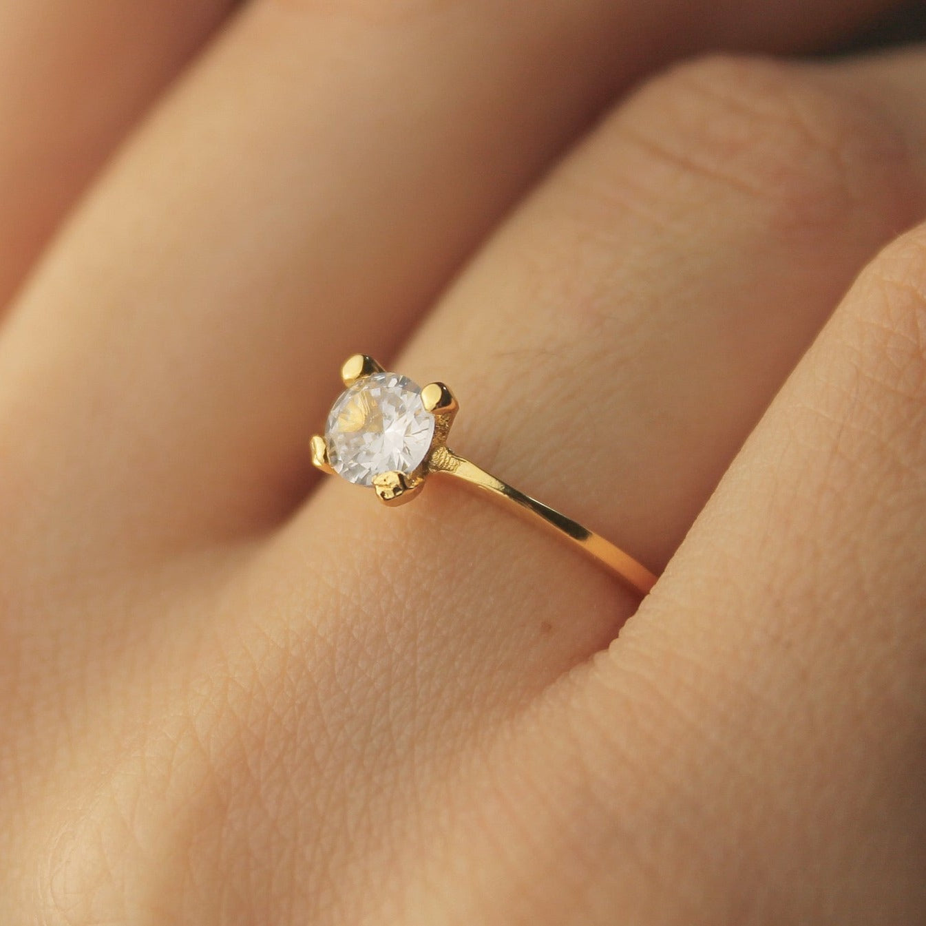 Anel Solitário Pedra Quadrada