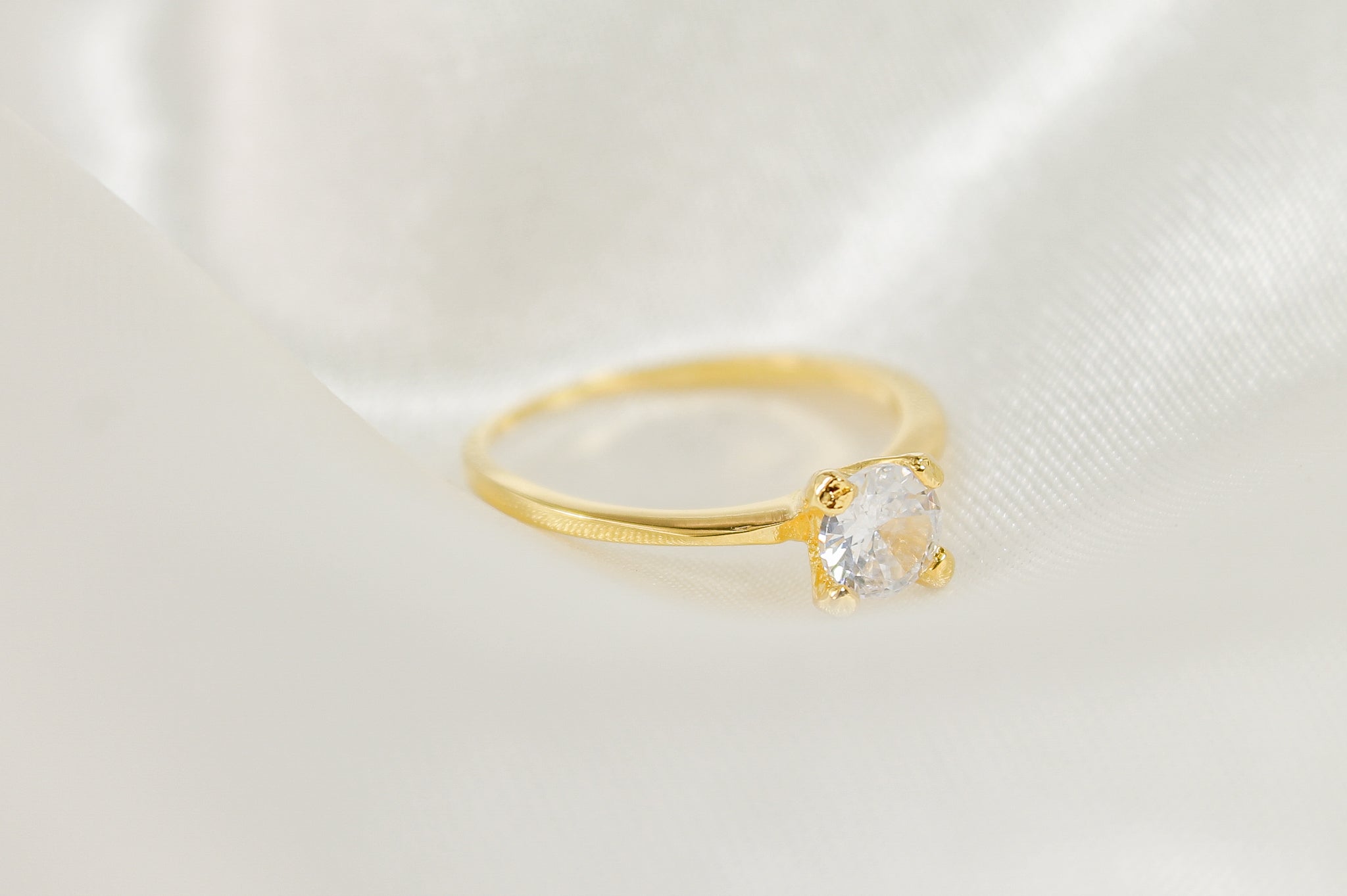 Anel Solitário Pedra Quadrada