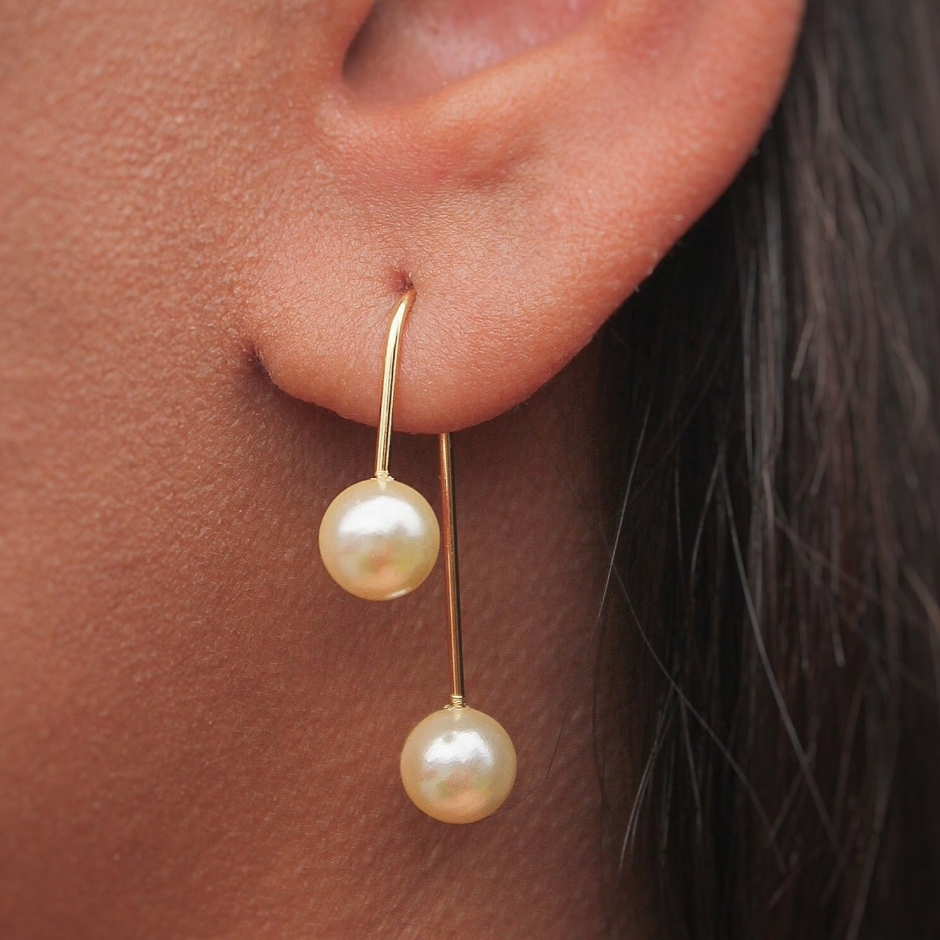 Brinco Pêndulo 2 Pérolas