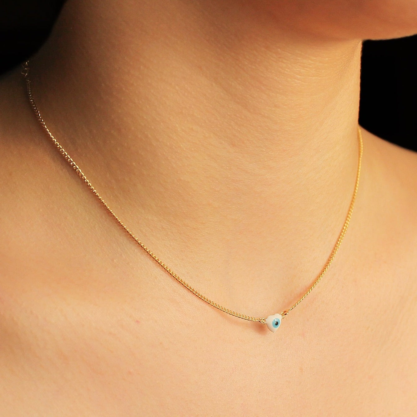 Choker Coração Olho Grego