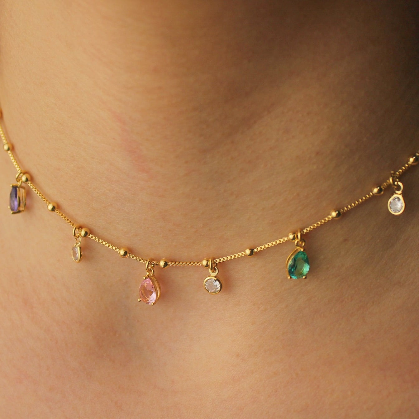 Choker Bolinha Gota Colors