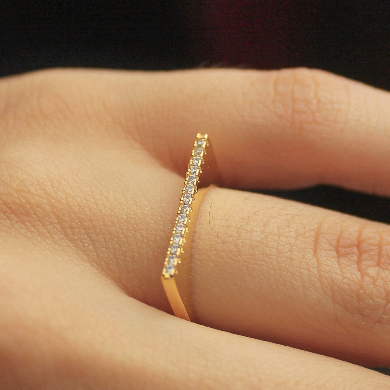 Anel Quadrado com Zircônia