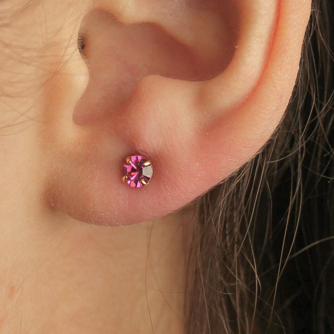 Brinco Ponto de Luz Rosa